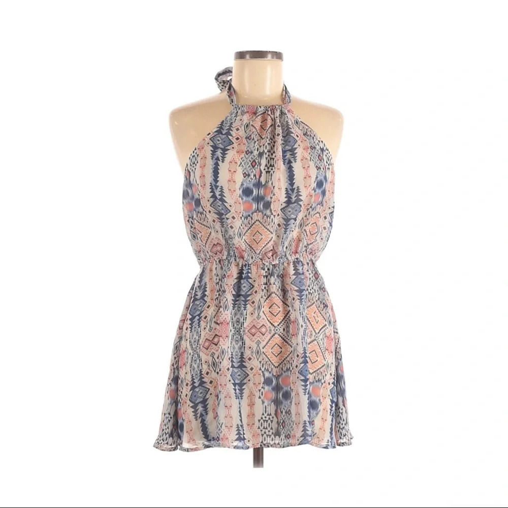 Francescas Halter Beach Cover Up In Aztec